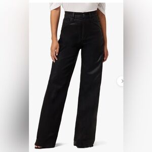 Joes - THE MIA PETITE COATED BLACK HIGH WASTED WIDE LEG - Size 33